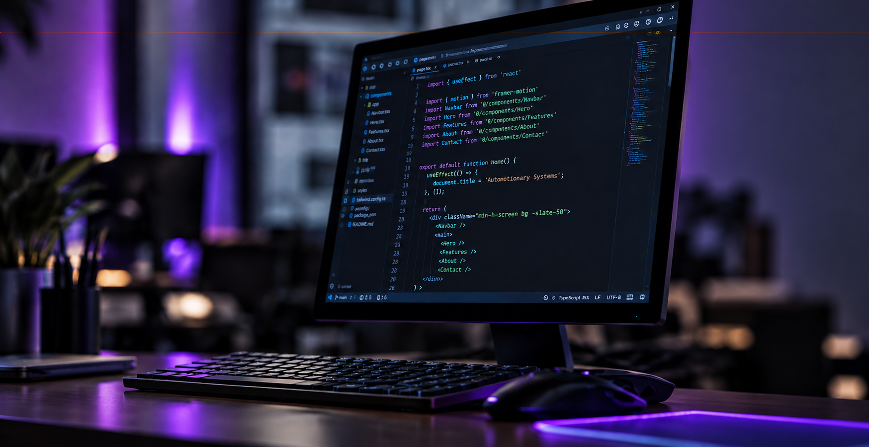 Computer workstation displaying source code